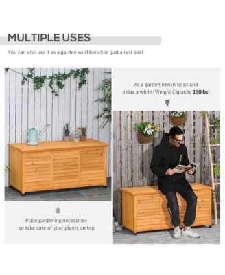 50&amp;#x22; x 22&amp;#x22; Woden Outdoor Storage Deck Box with Large Open Space,