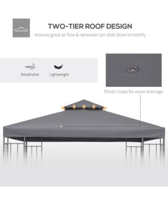 Gazebo Replacement Canopy for 01 -0153, 9.8' x 9.8', Charcoal