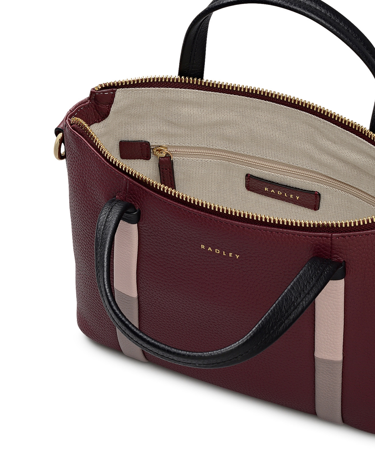 Radley London Waterloo Way Small Zip Top Satchel Bag In Burgundy