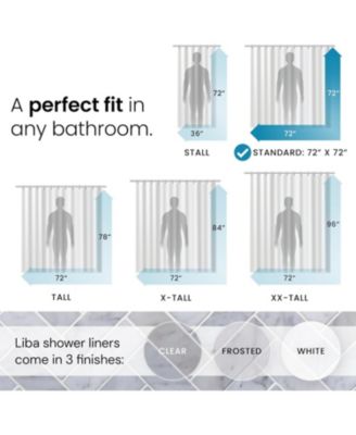 72" W x 72" H 8G PEVA Extra Heavy Weight Shower Liner - Liba