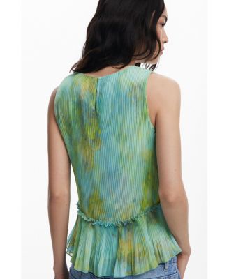 Women's Ruffled pleated blouse