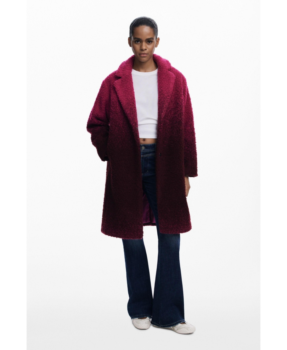 Desigual Women's Gradient boucle coat