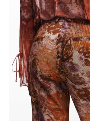 Women's Paisley corduroy pants