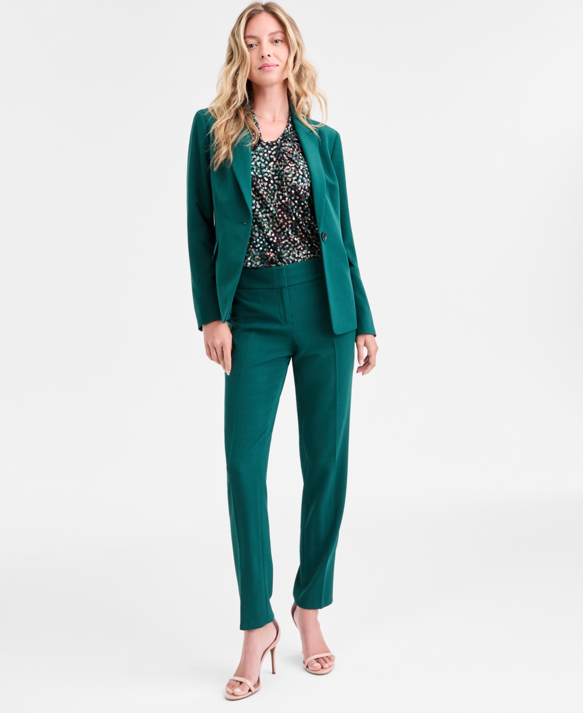 Kasper Women's One-button Blazer, Regular & Petite In Green