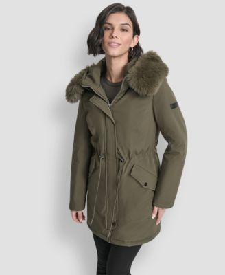 Women's Trim Hooded Anorak Puffer Coat