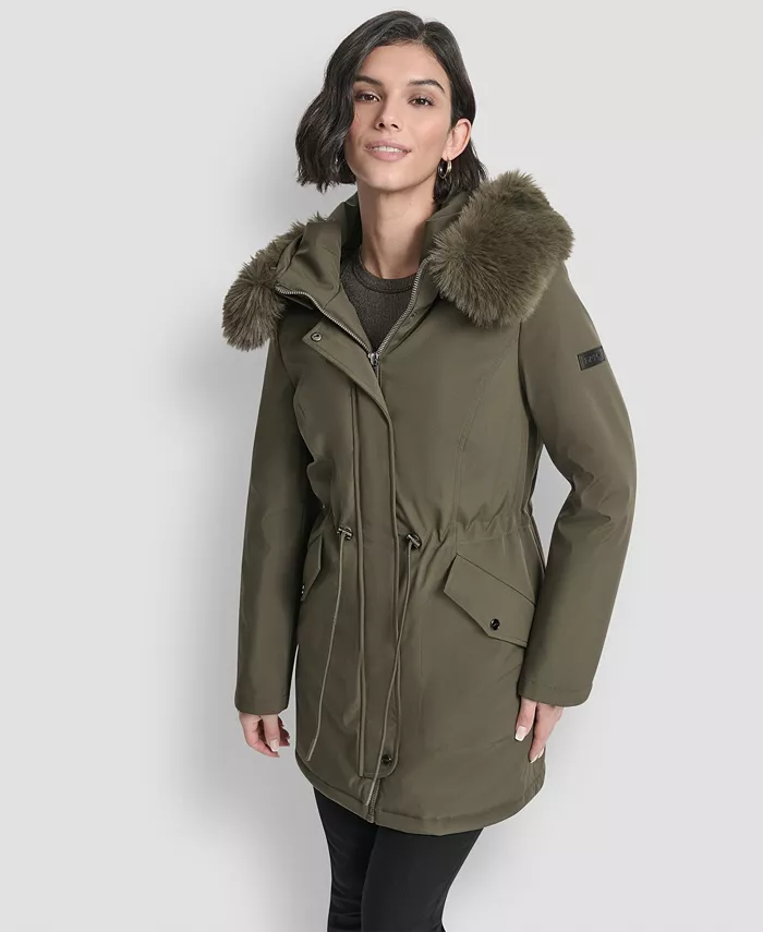 Women's Trim Hooded Anorak Puffer Coat - thumbnail 9