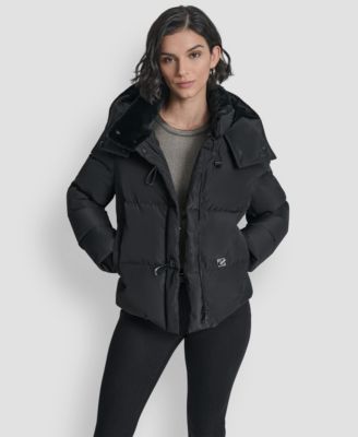 Women's Shirt Toggle Hooded Puffer Coat
