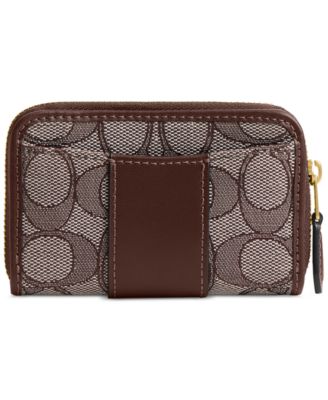 Essential Small Zip Around Card Case In Signature Jacquard