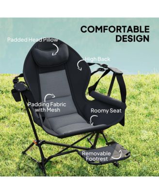 Hammock Camping Chair Set of 2 with Adjustable Back, Dark
