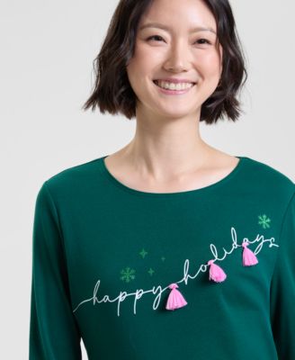Women's Festive Moment Long-Sleeve Top, Macy's Exclusive