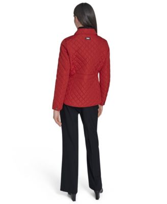 Womens Collared Quilted Coat