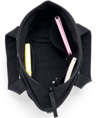 Small Solid Color 3 Pocket Zip Top Canvas Tote Bag