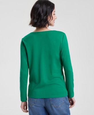Women's Holiday Flamingo Long-Sleeve Top, Macy's Exclusive