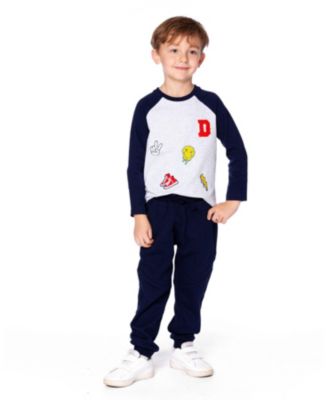 Little Boys Cotton Raglan Sleeve Tee Shirt Light Heather Grey - Toddler|Child