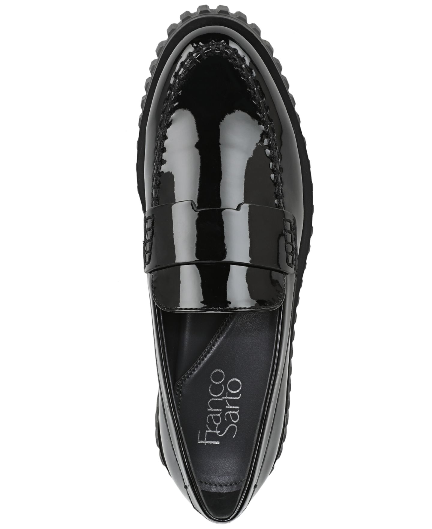 Женские туфли Franco Sarto Flexa Roma Round Toe Lug Sole, цвет: Чёрный лаковая искусственная кожа — фото 4
