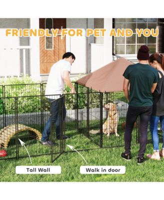 Dog Kennel Outside with Rotating & Adjustable Height Bowls
