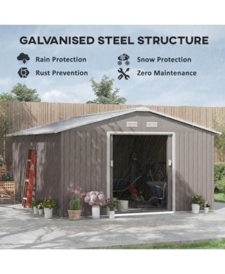 11&#39; x 13&#39; Storage Shed Garden Tool House w/ Vents Doors