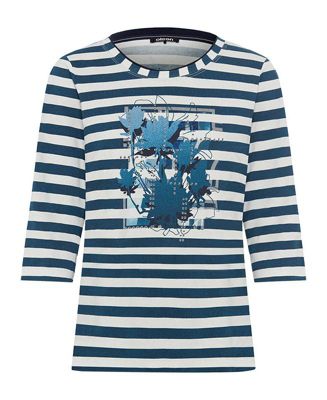 Stripe and Placement Print T-Shirt