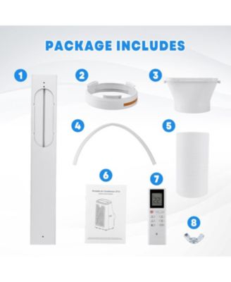 14,000 BTU Portable Air Conditioner - 3-in-1 Cooling, Dehumidifying & Fan, Efficiently Cools 750 Sq. Ft, Quiet Operation,24-Hour Timer, Remote