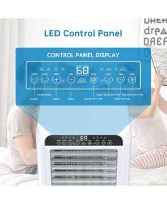 8,000 BTU Portable Air Conditioner - Compact, Lightweight, Built-in Wheels, User-Friendly Controls, Efficient Cooling for Small to Medium Rooms