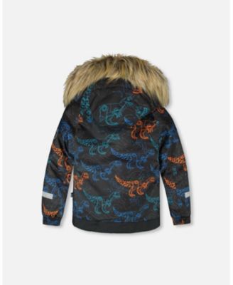 Boy Two-Piece Play Snowsuit with Printed Jacket Blue - Child