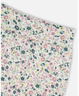 Baby Girl Cotton Evolutive Pant Off-White Floral - Baby