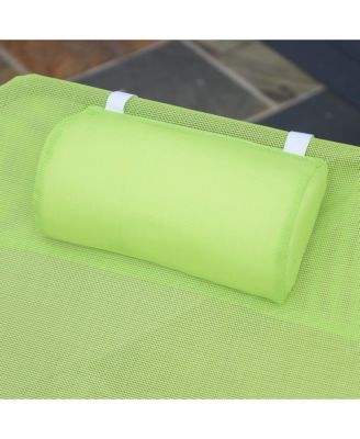 Foldable Reclining Pool & Beach Chair w/ Pillow,