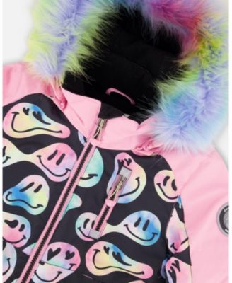 Girl One-Piece Play Snowsuit Smiley Face Girl - Toddler|Child