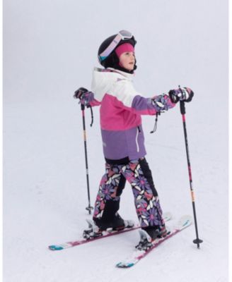 Girl Two-Piece Teknik Snowsuit Black Retro Flower Print - Toddler|Child