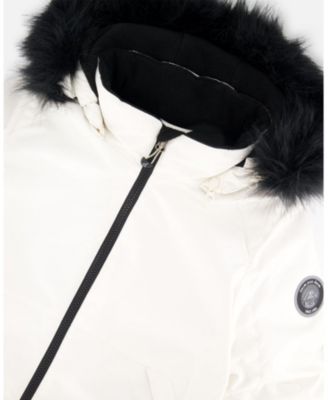 Girl Two-Piece Play Snowsuit Off-White with Printed Pants - Toddler|Child