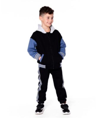 Toddler Boys Full Zip Hooded Fleece Jacket Black - Toddler|Child