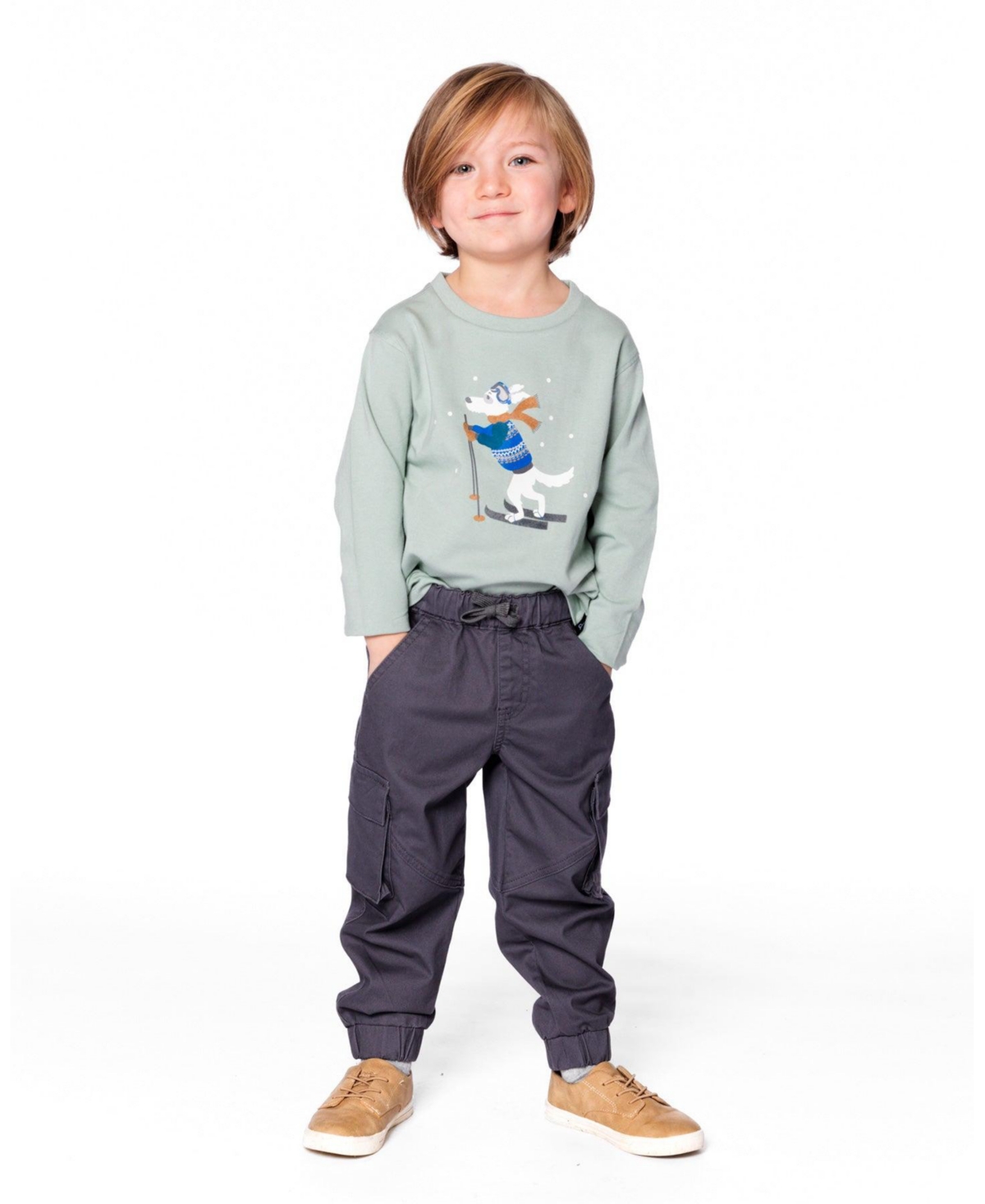 Deux par Boy Twill Jogger Cargo Pants Dark Gray
