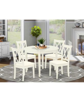 5-Piece Wooden Dining Set with Table and 4 Upholstered Chairs, Modern Kitchen Nook Set