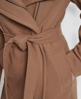 Women's Wing Collar Asymmetrical Wrap Coat