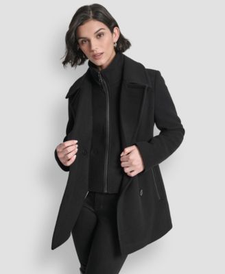 Women's Double-Breasted Bibbed Collared Coat