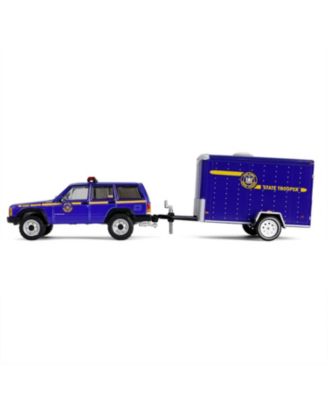 1/64 2001 Jeep Cherokee Trailer New York State Police Hot Pursuit Tow