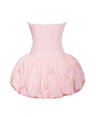 Women's Oletta Pink Corset Strapless Bubble Hem Mini Dress
