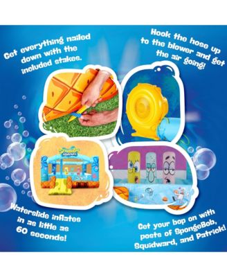 SpongeBob Inflatable Bounce House for Kids with Air Blower, Stakes & Repair Kit