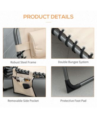 Outdoor Padded Folding Chaise Lounge Chair with Reclining,