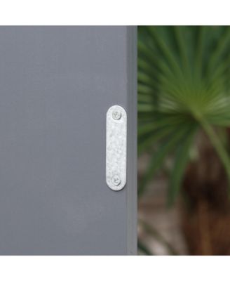 Wooden 36.25 in x 31.5 in Garden Storage Tool Shed with Galvanized Top,