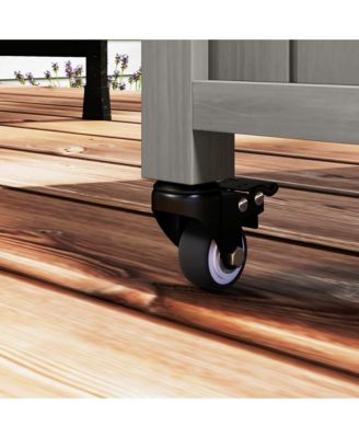 Grill Cart, Kitchen Island with Storage Cabinets,