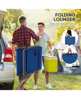 Folding Chaise Lounge ning Chair w/ Adjustable Back