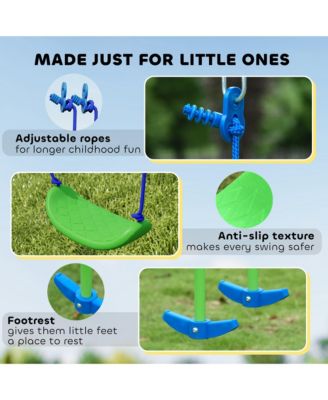 2-in-1 Kids Metal Swing Set for Backyard