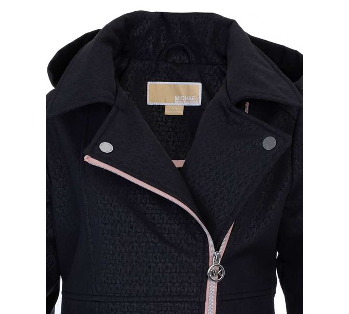 Michael Kors Big Girls Asymmetric Zip Softshell Jacket In Black