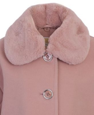 Big Girls Faux Wool Collar Jacket