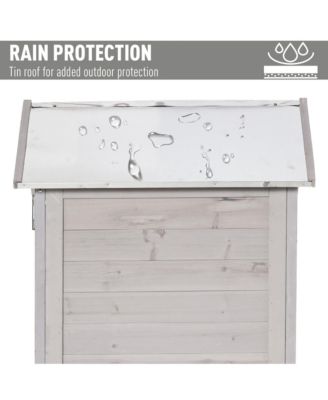 36" x 25" x 79" Wooden Outdoor Tool Cabinet with Tin Roof