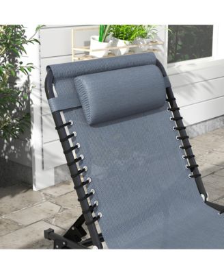 2 Chaise Lounge Pool Chairs, Folding, Reclining