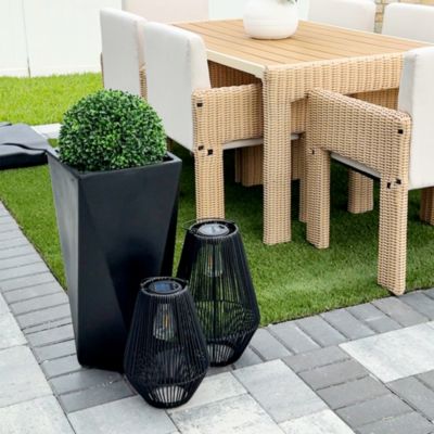 Outdoor Planters Set of 3 with Drainage Holes for Flowers and Plants