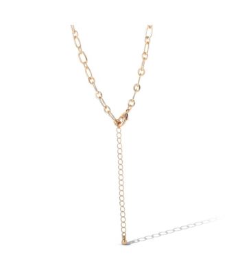 Green Gem Drop Charm Necklace in Gold-Tone Chain