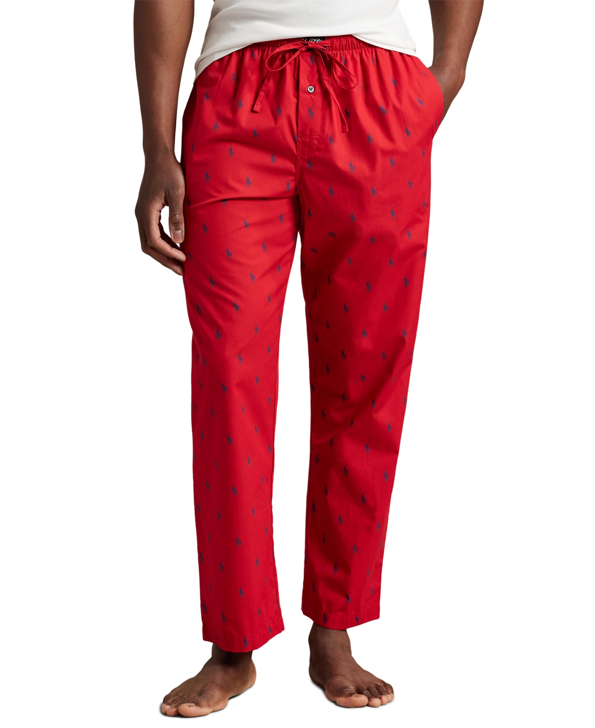 Polo Ralph Lauren Men's Drawstring Pajamas In Red